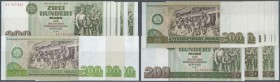 Set mit 10 Banknoten 200 Mark 1985, dabei 200 Mark aus laufender Serie, 5 x 200 Mark mit fortlaufender Seriennummer, 200 Mark Ersatznote mit Serie ”ZA...