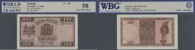 Danzig: 10 Gulden 1930, Ro.839, winziger Fleck am oberen Rand, sonst perfekt, World Banknote Grading 58 About UNC Choice // Danzig: 10 Gulden 1930, P....