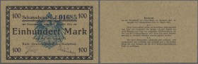 Deutsch-Kamerun: 100 Mark 1914, Ro.964 mit leicht gerundeten Ecken, sonst kassenfrisch // German Cameroun: 100 Mark 1914, P.3 in excellent condition, ...