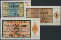 Höchstädt (Donau), Stadt, 1/2, 1, 2 GMk., 26.11.1923, Erh. I, 3 Scheine