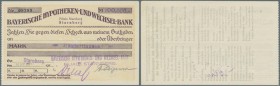 Starnberg, Bayerische Hypotheken- und Wechselbank, 100 Tsd. Mark, 24.8.1923, Eigenscheck mit gestempelter Nominale, Ort und Datum, Erh. I, von großer ...
