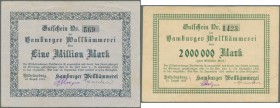 Wilhelmsburg, Hamburger Wollkämmerei, 1 Mio. Mark, 10.8.1923, 2 Mio. Mark, 15.8.1923, beide Erh. III