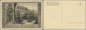 Hannover, Res. Inf. Regiment 73, 0.50 RM, o. D. (ca. 1928), Baustein für die Errichtung des Erinnerungsmales, ungebrauchte querformatige braune AK 150...