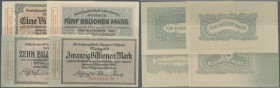 Speyer, Stadt, 1, 5, 10, 20 Billionen Mark, 1.11.1923, Erh. I-, total 4 Scheine