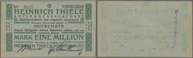 Dresden, Heinrich Thiele AG, 1 Mio. Mark, 21.8.1923, Aussteller nicht bei Keller, von großer Seltenheit, Erh. II