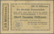 Grünhainichen, Gemeinde, 10, 20 Mio. Mark, 24.8.1923, beide Nominalen nicht bei Keller, Erh. III-