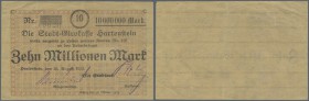 Hartenstein, Stadt, 10 Mio. Mark, 28.8.1923, Reihe C, Nominale nicht bei Keller, Erh. II