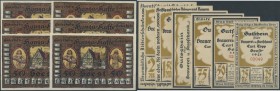 Soest, Hansa-Kaffee, 3 x 50 Pf., 3 x 1 Mark, o. D. - 31.12.1922, Carl Topp, 25, 50, 75 Pf., 1, 1.50, 2 Mark, 1.9.1921, Erh. I, total 12 Scheine