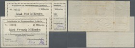 Besigheim, Oberamtssparkasse, 5, 10, 20 Mrd. Mark, 27.10.1923, alle mit Setzfehler ”Oberamtssarpkasse”, Erh. III, total 3 Scheine