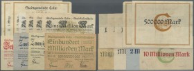 Calw, Stadt, 500 Tsd, 1 Mio. Mark, 10.8.1923, 1 Mio. Mark, 20.8.1923 (4, Serien- und Farbunterschiede), 10 Mio. Mark, 1.9.1923, 2 Mrd. Mark, 22.10.192...