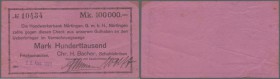 Frickenhausen, Chr. H. Bacher, Schuhfabriken, 100 Tsd. Mark, 22.8.1923, Datum gestempelt, Erh. III