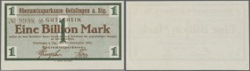 Geislingen, Oberamtssparkasse, 1 Billion Mark, 20.10.1923, Druckfirma ”C. MAURER GEISLINGEN”, mit fettem grünem Rahmen, Erh. I