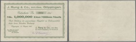 Göppingen, J. Rung & Co. Act.-Ges., 1 Mio. Mark, 15.8.1923, Erh. II-, Ausgabestelle weder bei Keller noch bei Karau