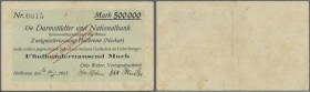 Heilbronn, Otto Weber, Verlagsdruckerei (Austeller gedruckt), 500 Tsd. Mark, 20.8. (hschr.) 1923, Scheck auf Darmstädter und Nationalbank Heilbronn, A...