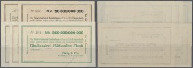 Lauterbach, Flaig & Co., 10 Mrd., 23.10.1923, 50 Mrd., 2.11.1923, 100, 300 Mrd., 15.11.1923, 500 Mrd. Mark, 8.11.1923, Erh. 4 x II, I, total 5 Scheine