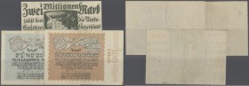 Maulbronn, Amtskörperschaft, 2 Mio. Mark, 20.8.1923, 50, 100 Mrd. Mark, 26.10.1923, Erh. III, total 3 Scheine