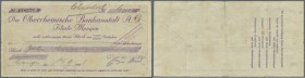 Mengen, Osiris-Werk, 10 Mio. Mark, 17.9.1923, Lohnscheck auf Oberrheinische Bankanstalt AG Filiale Mengen, Ort, Datum und Wert handschriftlich, Erh. I...