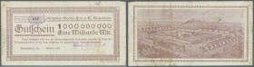 Neckarsulm, Gebrüder Spohn GmbH, 1 Mrd. Mark, 29. (hschr.) 10.1923, Gutschein auf Oberamtssparkasse Neckarsulm, Erh. III-IV, bei Keller Ausgabe unbeka...