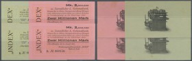 Oberesslingen, Hahn & Kolb, 1, 2 Mio. Mark, je o. D. und 28.8.1923, Erh. I-II, total 4 Scheine