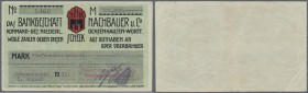 Ochsenhausen, Bankgeschäft Nachbauer & Co., 500 Tsd. Mark, 1.8.1923, Wert und Datum per Schreibmaschine, Erh. II-III, angeblich Unikat