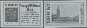 Öhringen, Stadt, 20 Mio. Mark, 24.9.1923, Erh. II - III, unscheinbar, aber selten