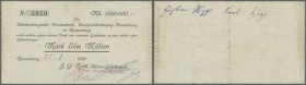 Ravensburg, J. G. Roth Aktien-Gesellschaft, 1 Mio. Mark, 25.8. (hschr.) 1923, Erh. III-IV, Nominale nicht bei Karau
