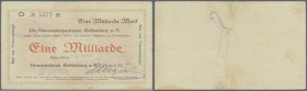 Rottenburg, Gewerbebank, 1 Mrd. Mark, 27.10.1923 (Datum gestempelt), Scheck auf Oberamtssparkasse, Erh. III
