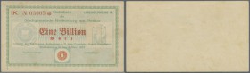 Rottenburg, Stadt, 1 Billion Mark, 8.11.1923, Turmbild 16 mm breit, ohne Unterschrift, leicht stockig, Erh. II-