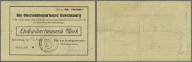 Ravensburg, Stadt, 100 Tsd. Mark, 22. (hschr.) 8.1923, Scheck auf Oberamtssparkasse, Erh. III-