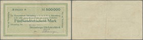 Schramberg, Schramberger Uhrfedernfabrik GmbH, 500 Tsd. Mark, Unterdruck grün, 10.8.1923, bisher frühestes bekanntes Datum, Erh. III