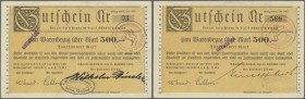 Schwäbisch Gmünd, Arbeitgeber-Verband der Edel- und Unedel-Metallindustrie u.v.H. (e.V.), 500 Mark, 26.9.1923, 2 Gutscheine der Aussteller Wilhelm Bin...