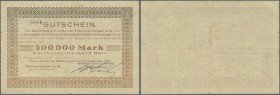 Schwenningen, Gewerbebank und Disconto-Gesellschaft, Kundenscheck der Kienzle Uhrenfabriken A.G., 500 Tsd. Mark, 10.8. - 10.9.1923, Nominale nicht bei...