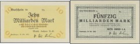 Trossingen, Matth. Hohner AG, 10, 50 Mrd. Mark, 25.10.1923, ohne KN, Erh. I, 2 Scheine