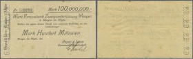 Wangen, Hoyer & Lavo KG, 100 Mio. Mark, 29.9.1923 (Datum gestempelt - nicht bei Karau), Erh. III-