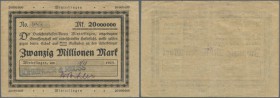 Winterlingen, Darlehenskassen-Verein, 20 Mio. Mark, 10.10. (handschr.) 1923, Kundenscheck für Böhringer & Reuss, Erh. III, Ausgabestelle weder bei Kel...