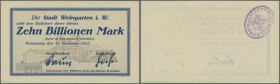 Weingarten, Stadt, 10 Billionen Mark, 15.11.1923, KN 6,5 mm, Erh. I-