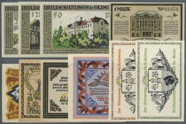 Serienscheine, umfangreicher Bestand von annähernd 3600 Scheinen mit kleinem Anteil an Kleingeldscheinen, nach Orten auf Steckkarten alphabetisch sort...