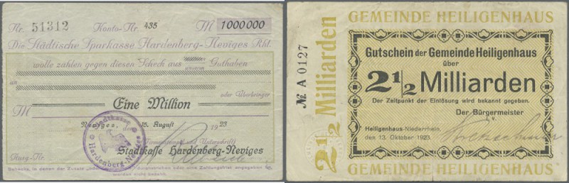 Bergisches Land nördlicher Teil (Kreis Mettmann), Album mit ca. 160 Notgeldschei...