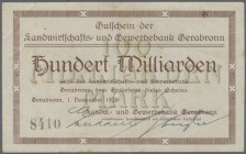 Gerabronn, Oberamtssparkasse, 5 Mio. (3), 20, 50 Mio., 20, 50, 100 Mrd. Mark (je 2), 31.8., 27.10., 10.11.1923, 13 Scheine (meist Erh. II) in Variante...