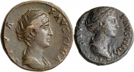 Faustina Maior (+ 141 n.Chr.): Lot 2 Münzen: AE Sesterz, 27,89 g. DIVA FAVSTINA, Büste der Kaiserin r. // AVGVSTA, Ceres mit 2 Fackeln stehend l. zwis...
