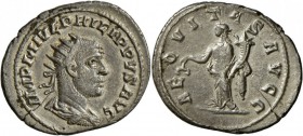 Philippus I. Arabs (244 - 249): Philippus I. Arabs (244-249), Antoninian, Drapierte und gepanzerte Büste mit Strahlenkrone nach rechts / Aequitas steh...