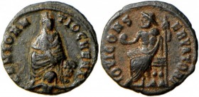 Maximinus Daia (305 - 309 - 310 - 313): Lot 2 Viertelnummi, Antiochia: IOVI CONSERVATORI // VICTORIA AVGG, i.A. ANT. Off. A. dazu GENIO ANTIOCHENI // ...