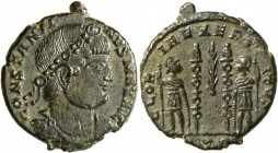 Constantin I. (306 - 307 - 337): Constantin I. der Große (306-337), AE-Follis, 2.24 g, Trier, CONSTANTINVS MAX AVG Büste nach rechts / GLORIA EXERCITV...