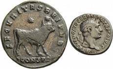 Lot von 6 Münzen: Julianus II. Apostata (361-363), Doppel-Maiorina, Constantinopel, RIC 162 fast vz/ss, dazu Vespasian, As, Rom, RIC 798c, s, Trajan D...