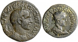 Pisidien, Antiochia: Lot 14 Münzen: 12 Kolonialbronzen mit Rs. Legionsadler, verschiedene Werte und Kaiser. s/ss und besser. dazu 2 Großbronzen Severu...