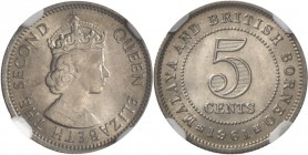 Borneo: Malaya und British Nordborneo: 5 Cents 1961. KM 1. NGC grading MS 67.