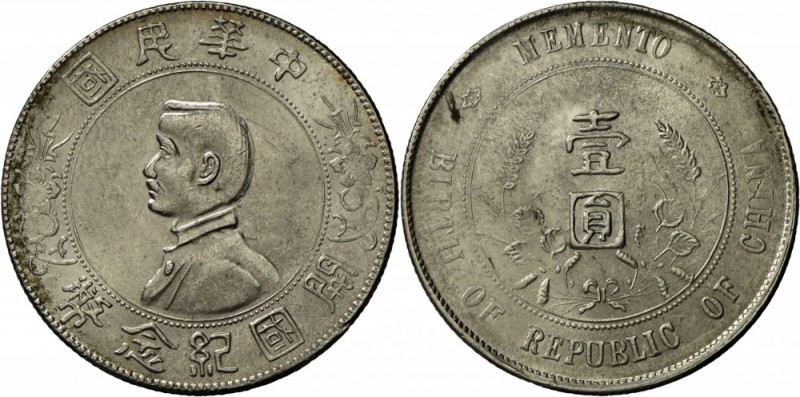 China: 4 Silber Dollars: darunter auch 2x Dunkendollar, ss+vz.