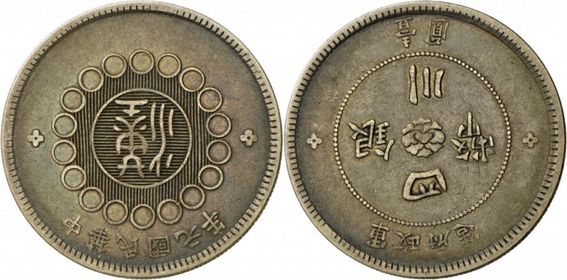 China: Provinz Szechuan: Hua Min Kuo, Silber Dollar, Year 1 (1912), (L&M 366, KM...