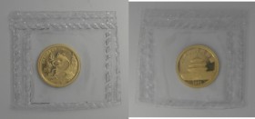 China - Volksrepublik: 5 Yuan 1991 Panda, 1/20 Unze Gold, in Originalfolie, KM Y 309, Polierte Platte.