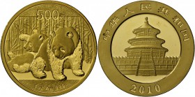 China - Volksrepublik: Goldpanda, 500 Yuan 2010, 1oz, st-.